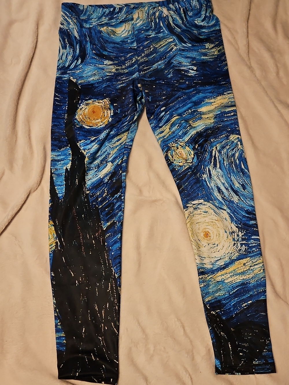 Starry Night Inspired Blue Swirl Leggings